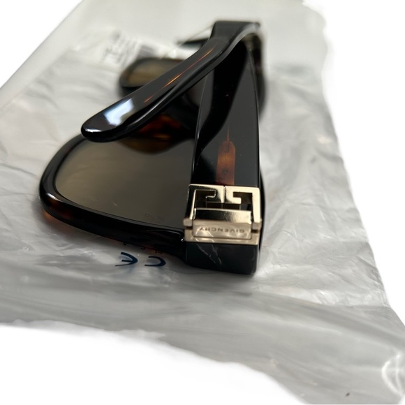 NWT GIVENCHY HAVANA SQUARE SUNGLASSES BROWN, CASE AND CLOTH - Picture 9 of 10